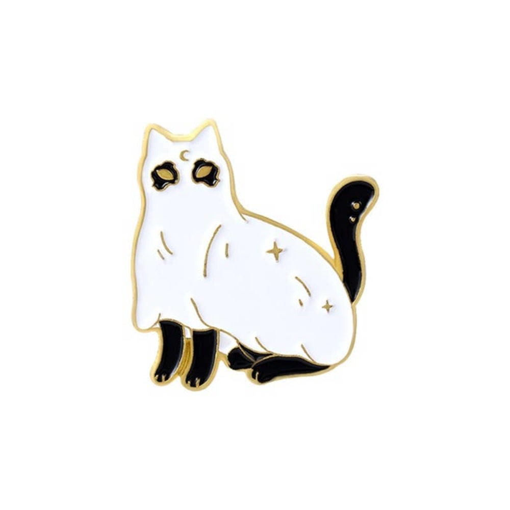 Ghost Cat Enamel Lapel Pin NWOT